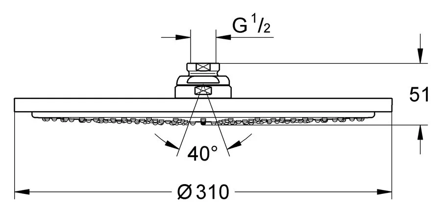 Верхний душ Grohe Rainshower Cosmopolitan 27477000 (детальная фотография), верхние души