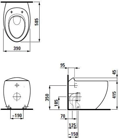 Унитаз напольный Laufen Alessi One 8.2197.1 (детальная фотография), без бачка, со скрытым бачком