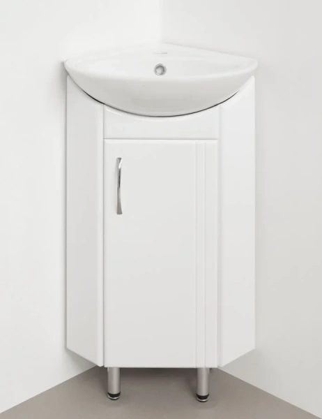 Тумба с раковиной напольная Style Line Веер ЛС-00000092 36 см угловая (детальная фотография), современная, hi-tech