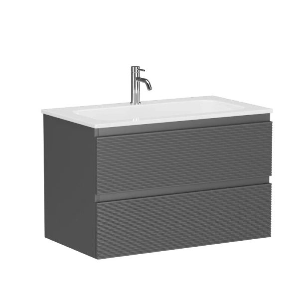 Тумба под раковину подвесная Sancos Folk 80 см ergraut soft FL80ES (детальная фотография)