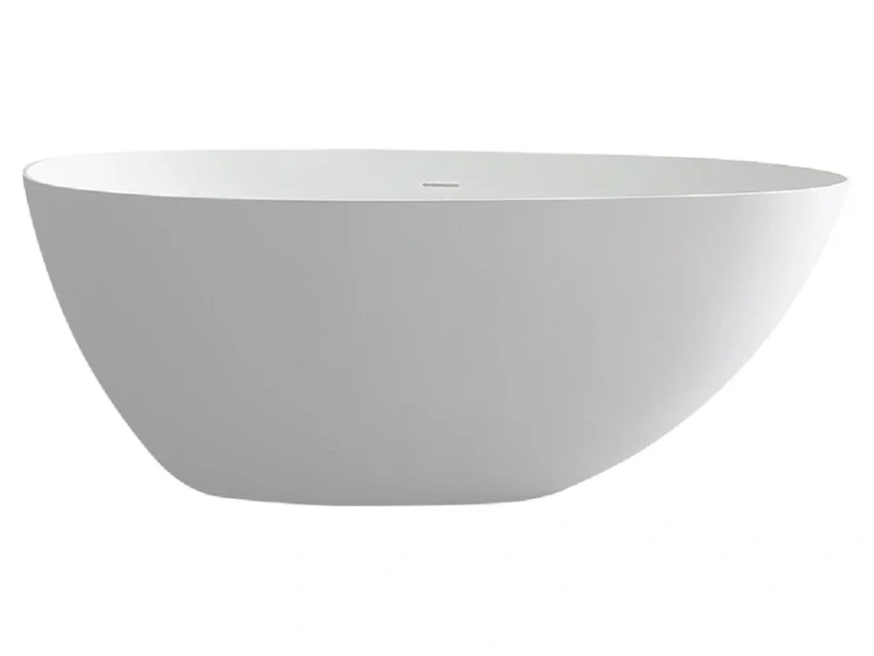 Ванна Uni-Flow Ova из искусственного камня Solid surface FS302-1700 Matt White, 170 х 85 см, белая матовая (детальная фотография), искусственный камень