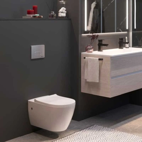 Унитаз подвесной BERGES Mascon безободковый 082128 (детальная фотография), подвесные, встраиваемые