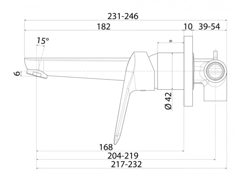 Смеситель для раковины IDDIS Torr встраиваемый TORSB00i65 (детальная фотография), для раковины