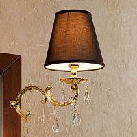 Светильник для ванной, крепление на раму, абажур чёрного цвета, фурнитура золото, La Beaute