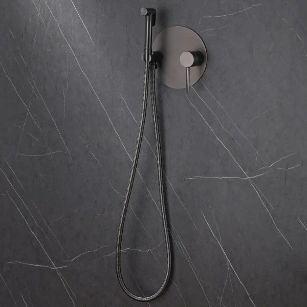 Гигиенический душ со смесителем Abber Emotion никель AF8826NG (детальная фотография), современные, hi-tech