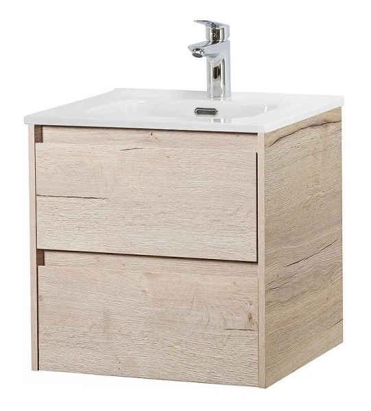 Тумба под раковину подвесная BelBagno Kraft 50 см Rovere Galifax Bianco KRAFT-500-2C-SO-RGB (детальная фотография), современная, hi-tech