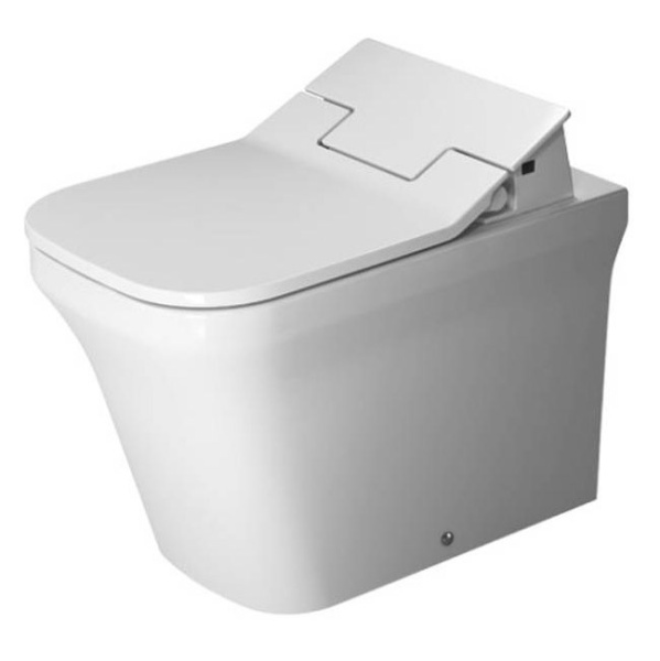 Унитаз напольный с антибактериальным покрытием HygieneGlaze, без смывного обода, Duravit Rimless P3 Comforts SensoWash 2166592000 (детальная фотография)