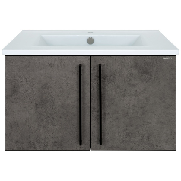 Тумба под раковину подвесная Misty Rock 75 см бетон светло-серая ROCK-06075-50-2 (детальная фотография)