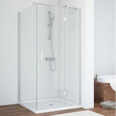 Душевой уголок профиль матовый хром стекло прозрачное Vegas-glass