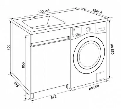 Тумба с раковиной напольная IDDIS Optima Home 120 см правая OPH12RDi95K (детальная фотография), нет в наличии