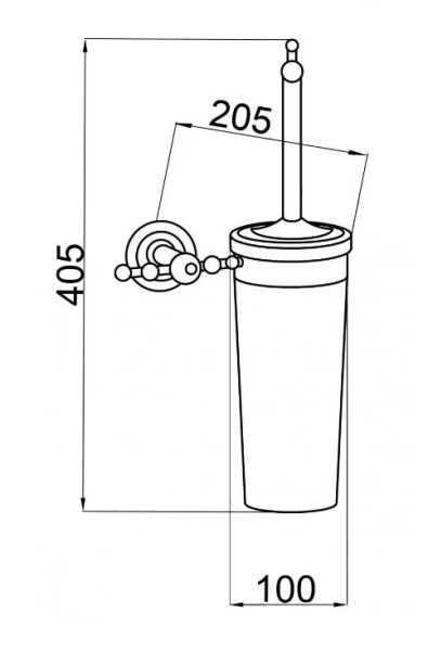Ершик Boheme Brillante настенный 10443 (детальная фотография), классические, ретро, с кристаллами swarovski, декорированные