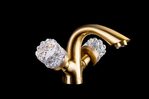 Смеситель для раковины Boheme Crystal бронза - фото 2