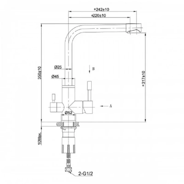 Смеситель для кухни Lemark Expert розовое золото LM5061RGN (детальная фотография), для кухни