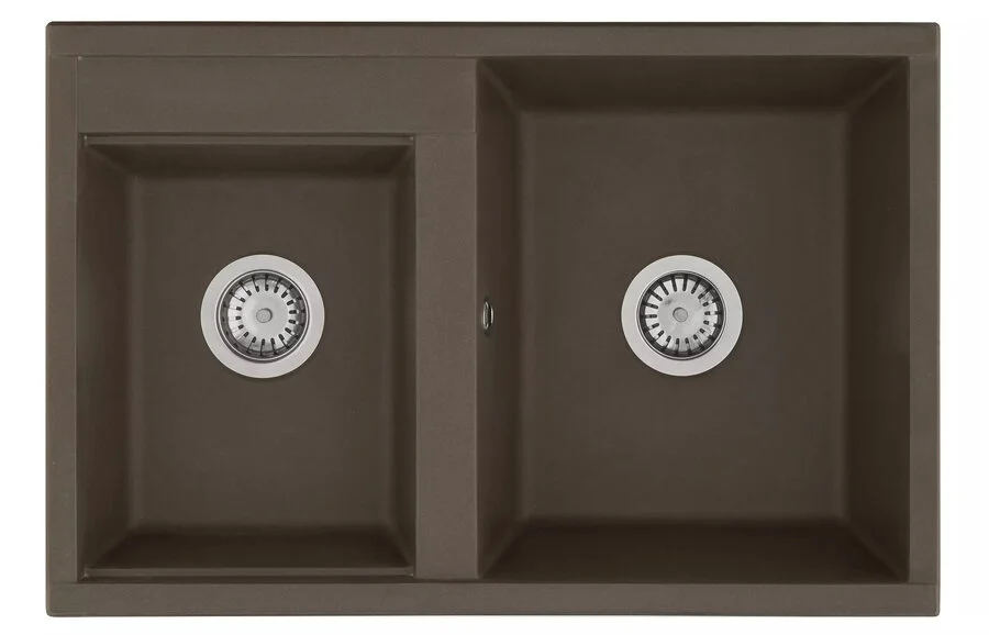 Мойка для кухни Акватон Делия 78 см кофе 1A723132DE280 (детальная фотография), с одной основной чашей