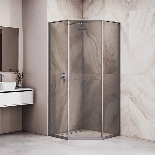 Душевой уголок RGW Stilvoll SV-82Gr R 100x100 см стекло тонированное, правый - фото 4