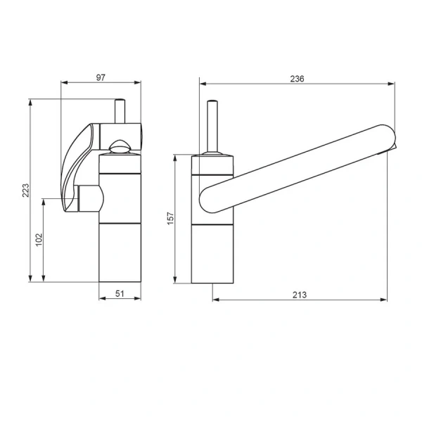 Смеситель для кухни Damixa Arc никель 290007264 (детальная фотография), для кухни