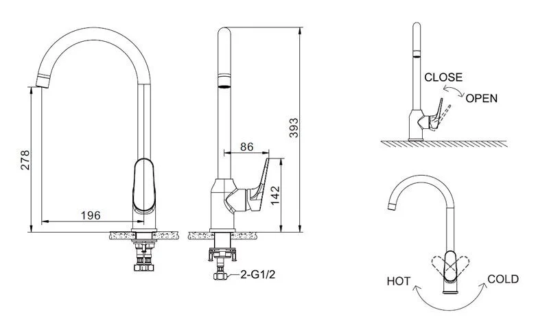 Смеситель для кухни Bravat ELER F7191238CP-RUS (детальная фотография), для кухни