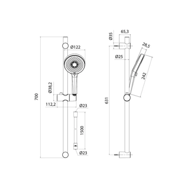 Душевой гарнитур IDDIS Optima Home хром OPH3C70i16 (детальная фотография), душевые гарнитуры
