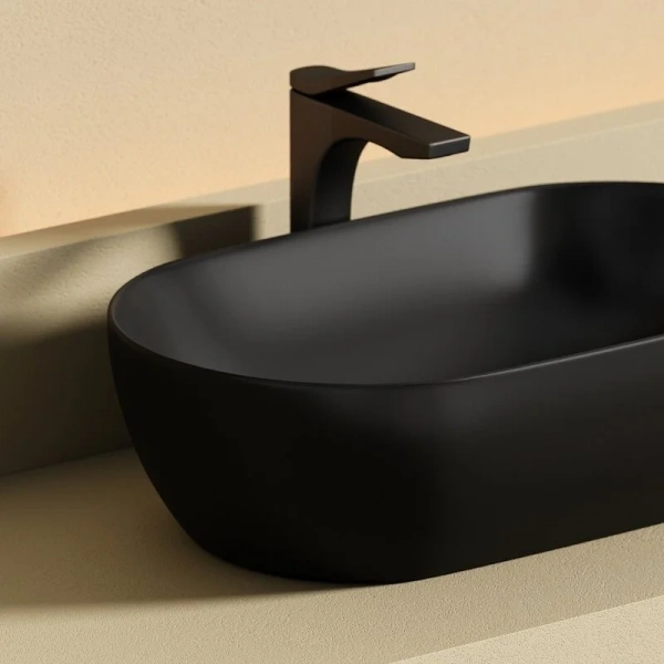 Раковина Ceramica Nova Twist 50 см черная матовая CN12001MB (детальная фотография), из санфарфора