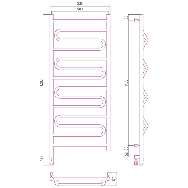 Схема (детальная фотография), из нержавеющей стали, без полки, неповоротные, с терморегулятором 