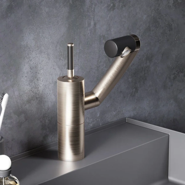 Смеситель для раковины Damixa Arc никель 290217264 (детальная фотография), современные, hi-tech