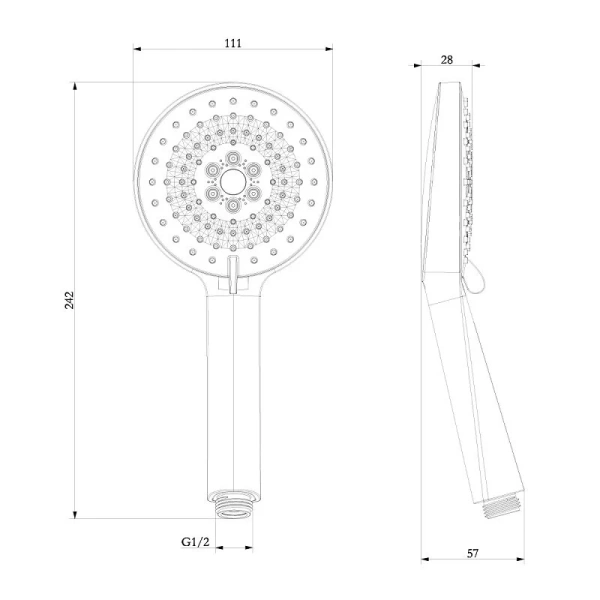 Лейка для душа Lemark 3 режима LM8127C (детальная фотография), душевые лейки