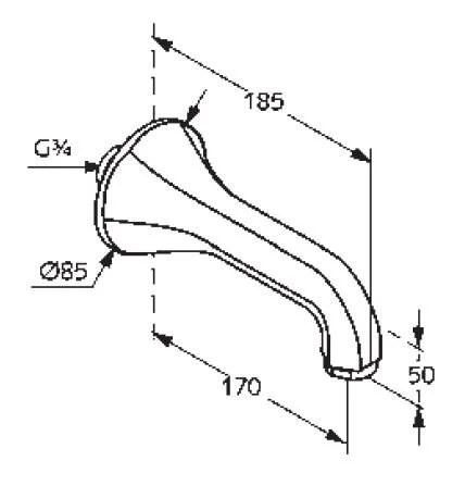 Излив для ванны Kludi 1926 хром 5140705 (детальная фотография), в наличии