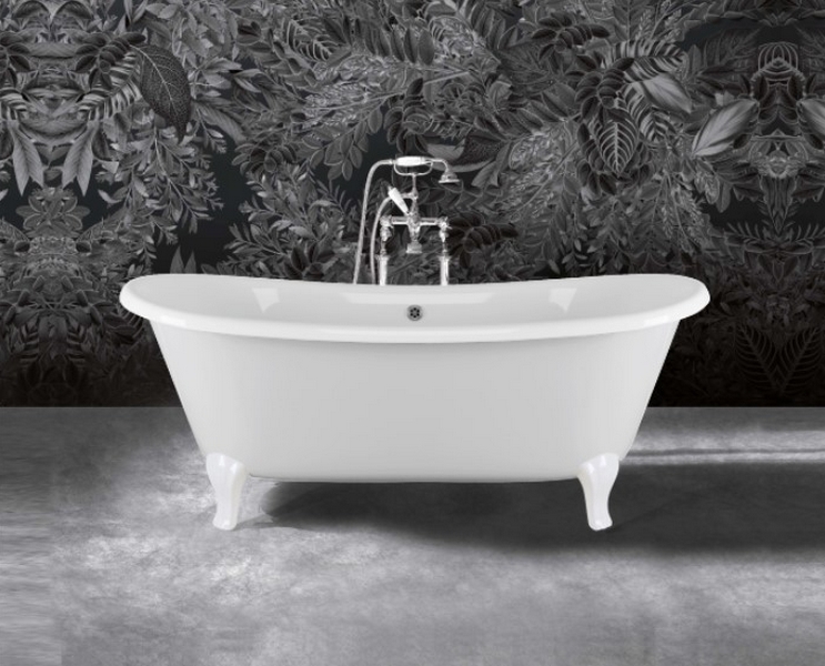 Ванна чугунная Devon & Devon Admiral 182х81 см без отверстий под смеситель, ножки белые 2MRADMIRALPDBIDD (детальная фотография), чугунные
