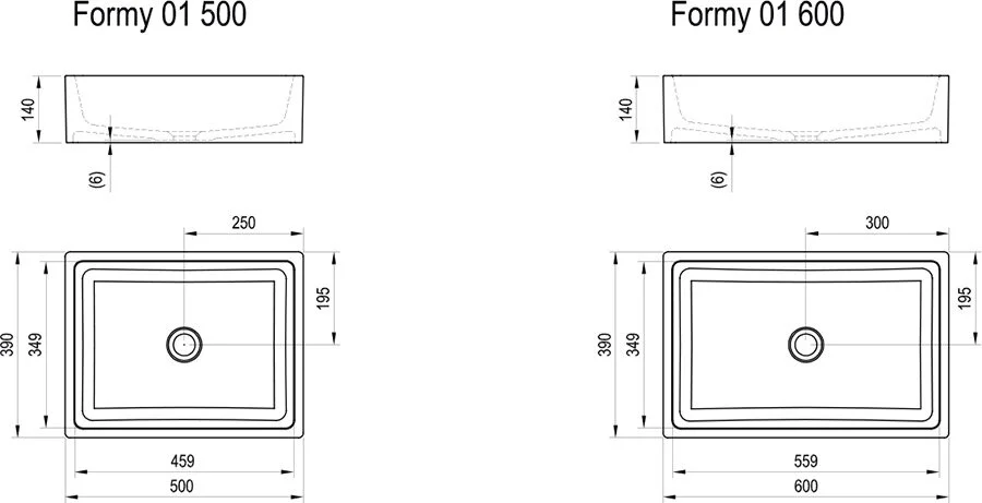 Раковина Ravak Formy 01 60 см белая XJL01260000 (детальная фотография) index_1