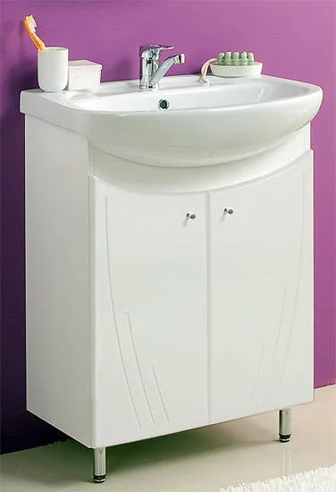 Тумба с раковиной напольная Акватон Минима Н 1A104201MN010 65 см с двумя распашными дверками (детальная фотография)