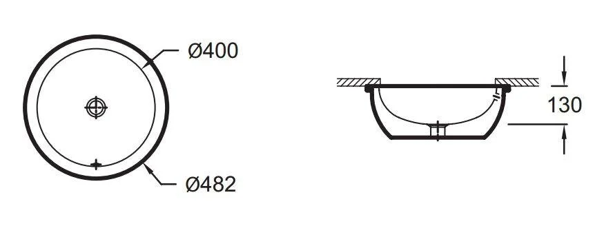 Раковина Jacob Delafon Vox 48 см встраиваемая EYK102-00 (детальная фотография), современные, hi-tech