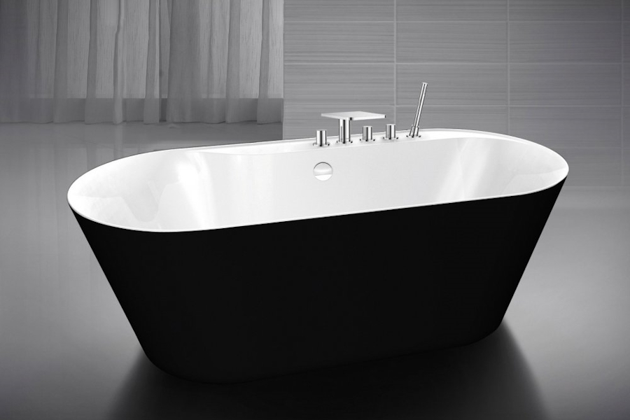 Ванна акриловая BelBagno 180х85 см черная BB14-NERO/BIA (детальная фотография)