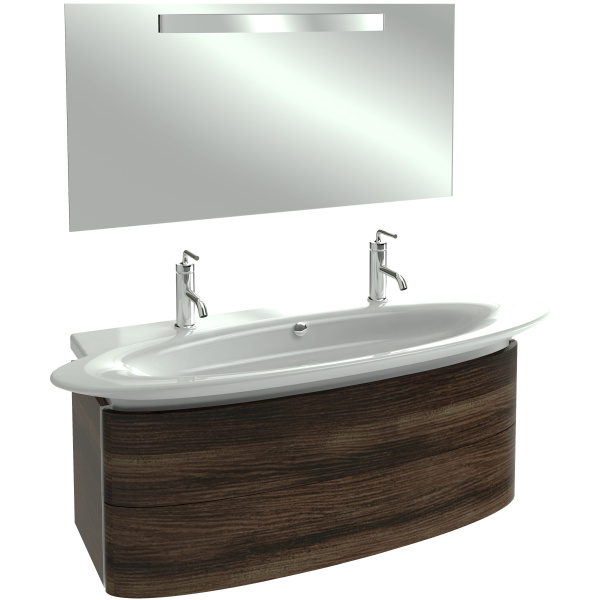 Раковина Jacob Delafon Presquile 130 см подвесная E4445-00 (детальная фотография), подвесные, на полупьедестал, на пьедестал, пристенные