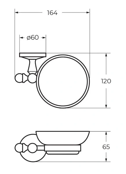 Мыльница, цвет хром, Art&Max Antic AM-E-2699AL (детальная фотография), в наличии