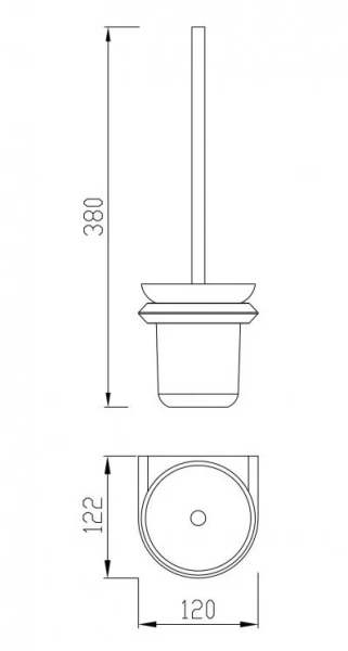 Ершик Cezares Liner хром LINER-TBS-V-01 (детальная фотография), современные, hi-tech
