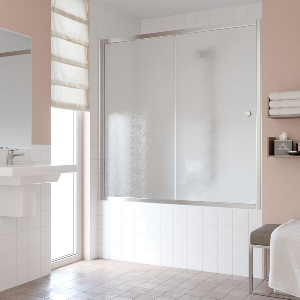 Душевая шторка на ванную стекло шиншилла Vegas-glass ZV 160 02 (детальная фотография), раздвижные