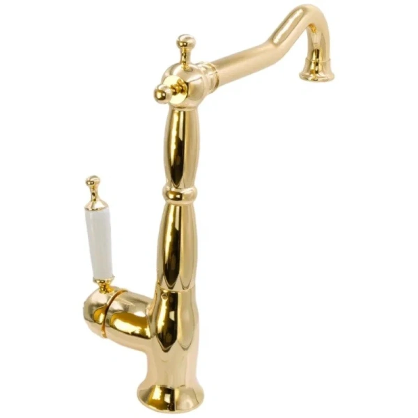 Смеситель для кухни Migliore Oxford золото 18274 (детальная фотография), высокие, из латуни, округлая форма