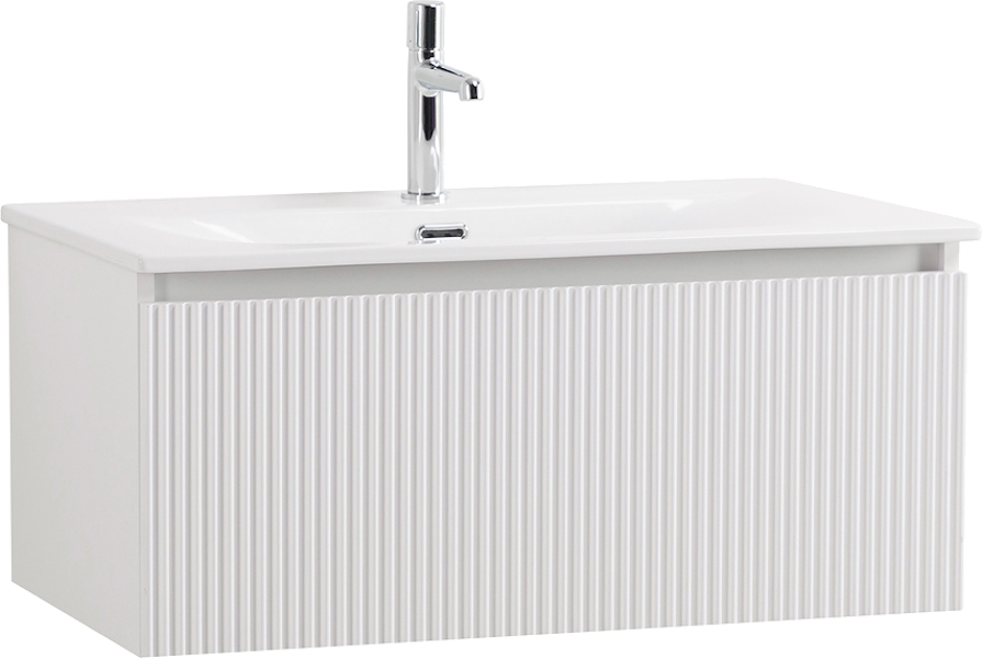 Тумба под раковину подвесная BelBagno Uno 80 см Bianco Opaco UNO-800-1C-SO-BO (детальная фотография), современная, hi-tech