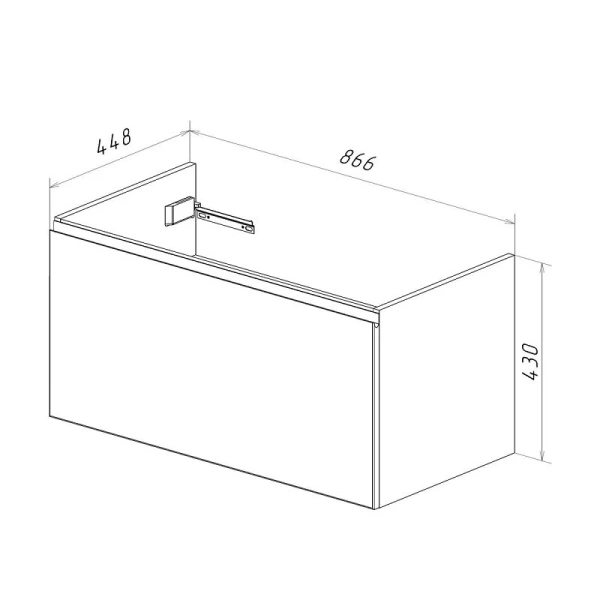 Тумба под раковину подвесная Lemark Veon Mini 90 см белый глянец LM02VM90T (детальная фотография), в наличии