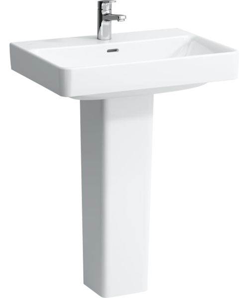 Раковина Laufen Pro S 65 см с 1 отверстием для смесителя, с отверстием перелива 8.1096.4.000.104.1 (детальная фотография), белые