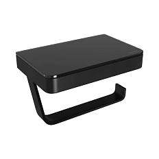 Бумагодержатель Lemark Glass line черный матовый