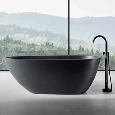 Ванна из искусственного камня Abber Dortmund 170x75 см черная