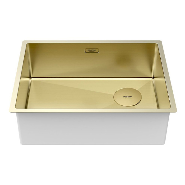 Мойка для кухни Paulmark Next-Skew 58 см светлое золото PM885844-LG (детальная фотография), врезные, встраиваемые