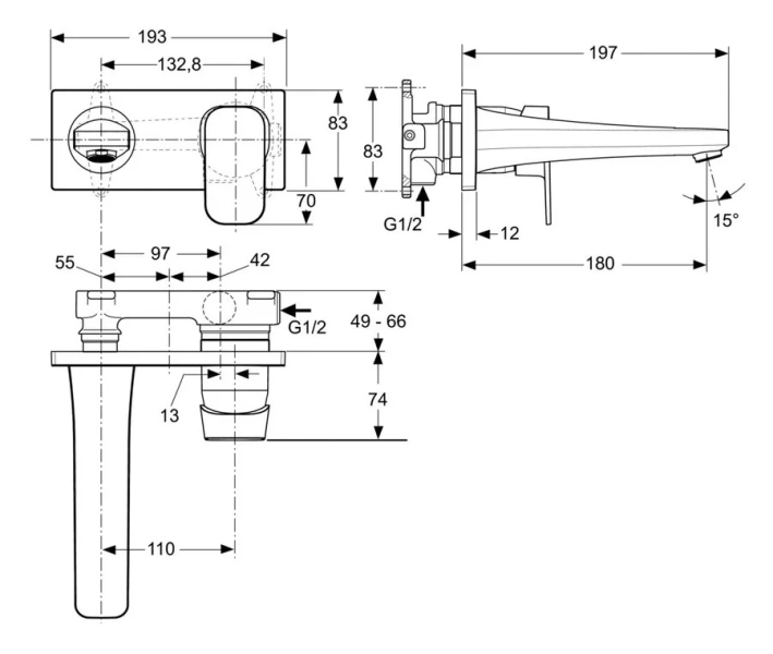 Смеситель для раковины Ideal Standard Tonic II однорычажный A6334AA (детальная фотография), для раковины