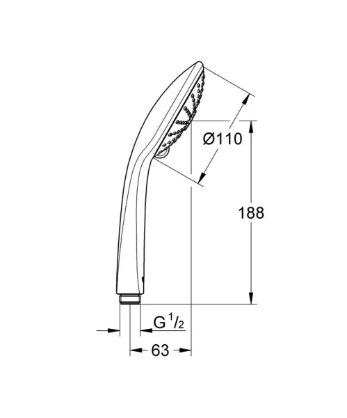 Лейка для душа Grohe Euphoria 3 режима струи 27239001 (детальная фотография), душевые лейки