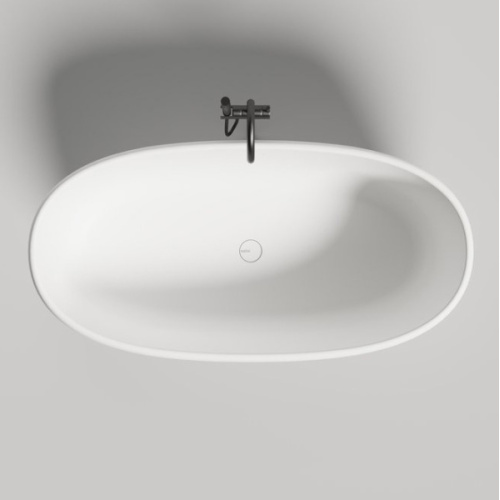 Ванна из искусственного камня Salini Luce 150х75 см овальная 100122M (детальная фотография), 150x75 см