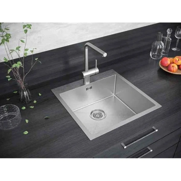 Мойка для кухни Paulmark Kroner PM215151 51 см прямоугольная (детальная фотография), квадратная