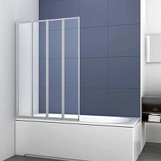 Шторка для ванны Vincea 100x140 см профиль хром