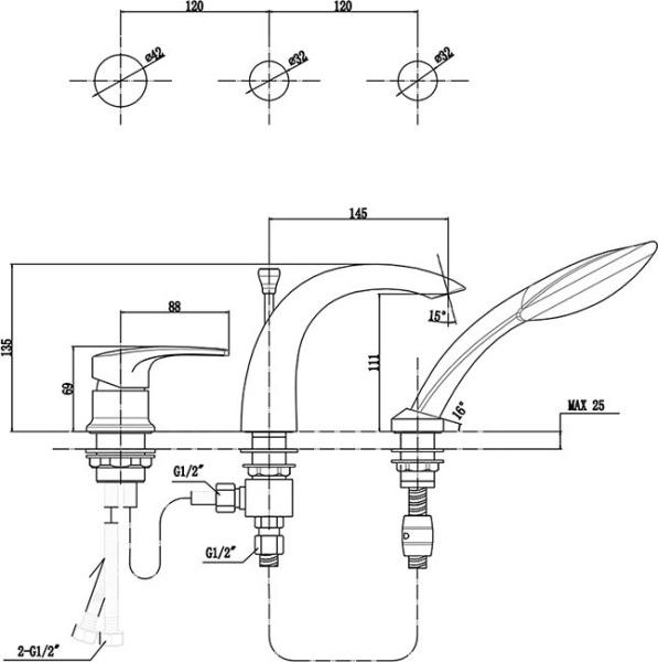 Схема (детальная фотография), для ванны