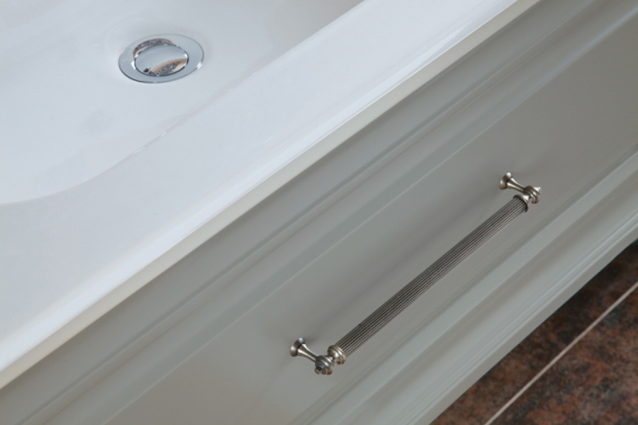 Тумба под раковину, цвет серый шелк матовый, фурнитура состареное серебро, La Beaute Cornelia BCO85GRO.CR (детальная фотография) index_2